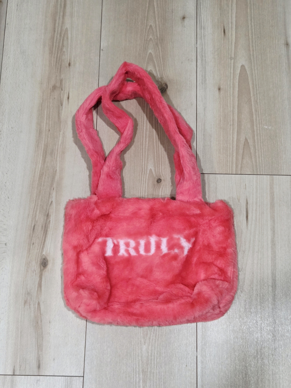 TRULY Pink Faux Fur Shoulder Bag/Makeup Purse